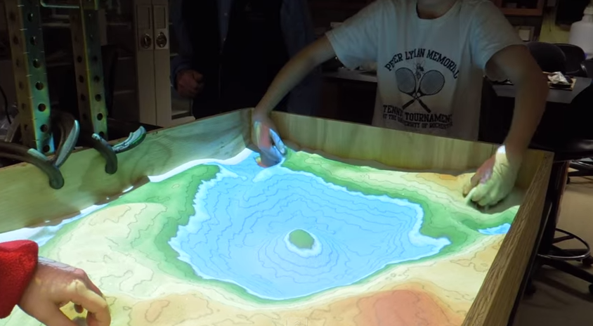 2015-07-28 11-07-29 Augmented Reality Sandbox - realtime topographic contour line generation - YouTube – Yandex