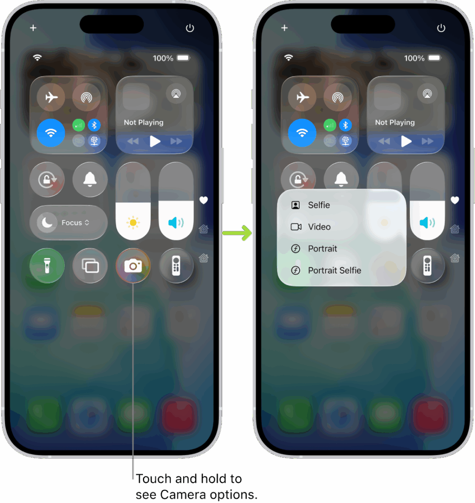 Приклад меню в iPhone